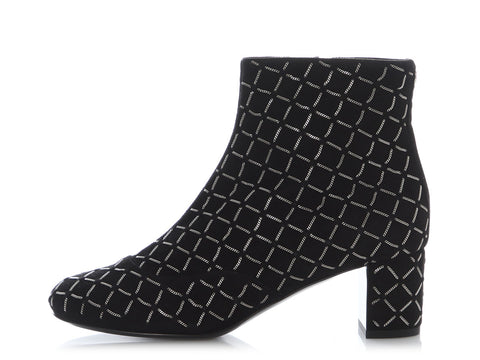 Chanel 15A Black Suede Chain Short Boots