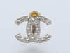 Chanel Medium Crystal Logo Clip Earrings