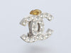 Chanel Medium Crystal Logo Clip Earrings
