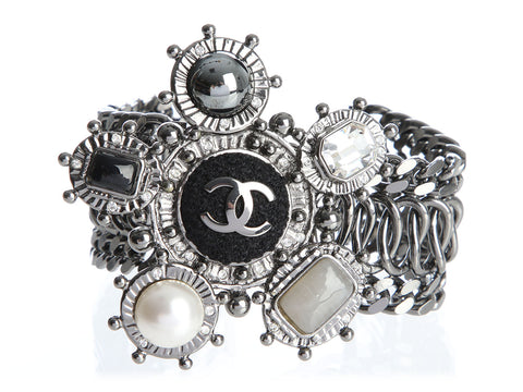 Chanel Large Tweed Logo Bracelet