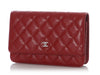 Chanel Red Quilted Caviar Wallet on Chain WOC