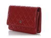 Chanel Red Quilted Caviar Wallet on Chain WOC