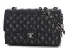 Chanel Jumbo Black Quilted Caviar Classic Double Flap