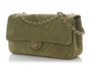 Chanel Maxi Green Quilted Suede Souplissimo Flap