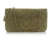Chanel Maxi Green Quilted Suede Souplissimo Flap