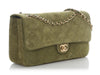 Chanel Maxi Green Quilted Suede Souplissimo Flap