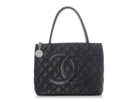 Chanel Black Quilted Caviar Grand Shopping Tote GST