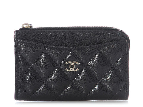 Chanel Black Caviar Zipped Card Holder