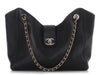 Chanel Small Black Quilted Caviar Shopping Tote