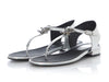 Chanel Silver and Black Fantasy Thong Sandals