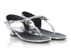 Chanel Silver and Black Fantasy Thong Sandals
