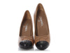 Chanel Beige and Black Cap-Toe Pumps