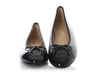 Chanel Black Cap-Toe Ballet Flats