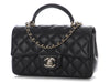 Chanel Mini Black Quilted Lambskin Rectangular Top Handle
