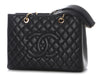 Chanel Black Quilted Caviar Grand Shopping Tote GST