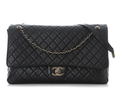 Chanel XXL Black Quilted Calfskin Travel Flap