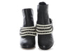 Chanel Black Calfskin Pearl and Chain Short Boots