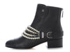 Chanel Black Calfskin Pearl and Chain Short Boots