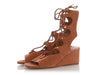 Chloe Brown Suede Lace-Up Gladiator Sandals
