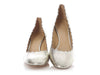 Chloe Metallic Gray Scalloped Lauren Pumps