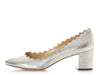 Chloe Metallic Gray Scalloped Lauren Pumps