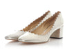 Chloe Metallic Gray Scalloped Lauren Pumps