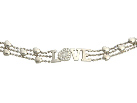 Chopard 18K White Gold Love Happy Diamonds Bracelet