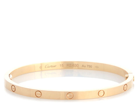 Cartier 18K Rose Gold Love Bracelet 15