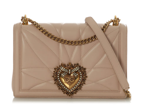 Dolce & Gabbana Beige Devotion Flap Bag