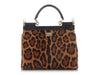 Dolce and Gabbana Leopard-Print Pony Hair and Embroidered Rose Sicily