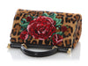 Dolce and Gabbana Leopard-Print Pony Hair and Embroidered Rose Sicily