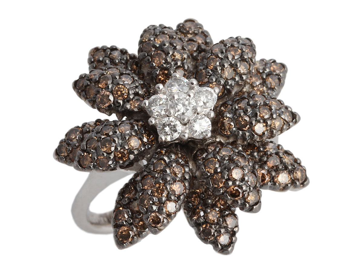 Le Vian 14K White Gold Chocolate Diamond Flower Ring