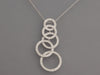 14K White Gold Diamond Rings Pendant Necklace
