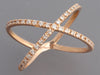 14K Rose Gold Diamond X Ring