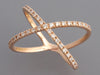 14K Rose Gold Diamond X Ring