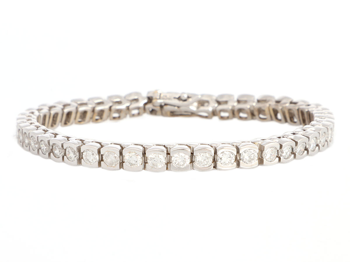 18K White Gold 6.6-Carat Diamond Tennis Bracelet