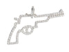 18K White Gold Diamond Gun Pendant