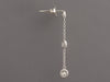 14K White Gold Diamond Pierced Drop Earrings