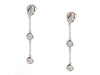 14K White Gold Diamond Pierced Drop Earrings