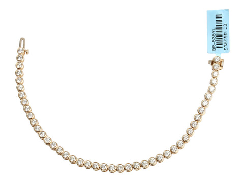 14K Yellow Gold 4.09-Carat Diamond Bezel Tennis Bracelet