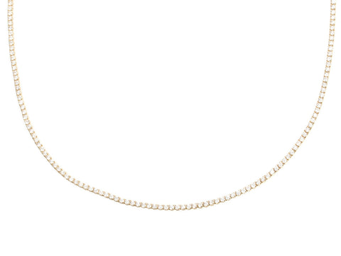 14K White Gold 5.35-Carat Diamond Tennis Necklace