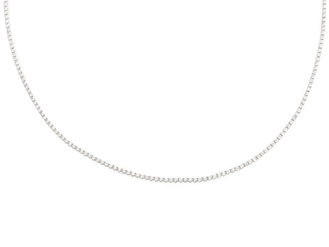 14K White Gold 3.87-Carat Diamond Tennis Necklace
