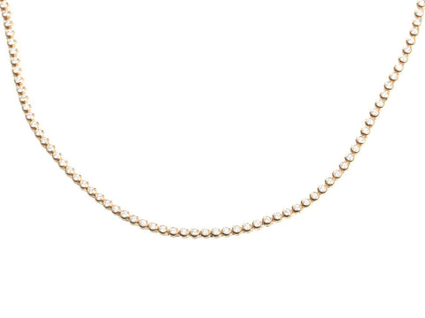 14K Yellow Gold 3.64-Carat Bezel Diamond Necklace