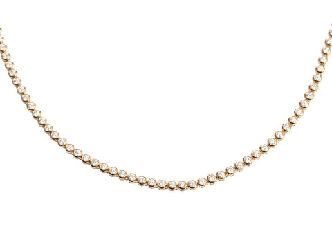 14K Yellow Gold 4.09-Carat Diamond Bezel Tennis Bracelet