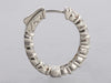14K White Gold 3.87-Carat Diamond Oval Hoop Earrings