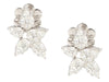 18K White Gold Diamond Flower Earrings