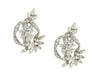 18K White Gold Diamond Swirl Mid-Century Clip-On Earrings