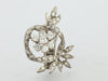 18K White Gold Diamond Swirl Mid-Century Clip-On Earrings