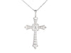 18K White Gold Diamond Cross Necklace