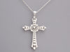 18K White Gold Diamond Cross Necklace